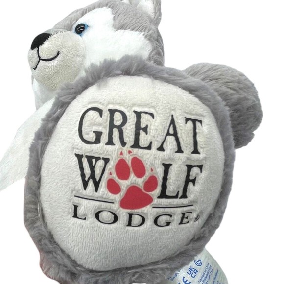 Build A Bear Great Wolf Lodge Wiley the Wolf BAB 16” Plush Stuffed Toy Blue Eyes - Picture 6 of 13